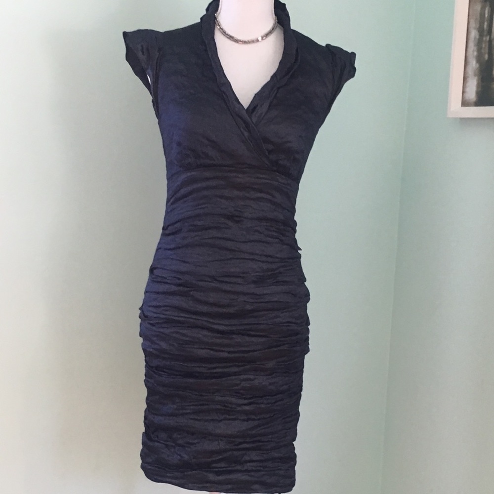 Nicole Miller ruched cocktail dress, size 6.